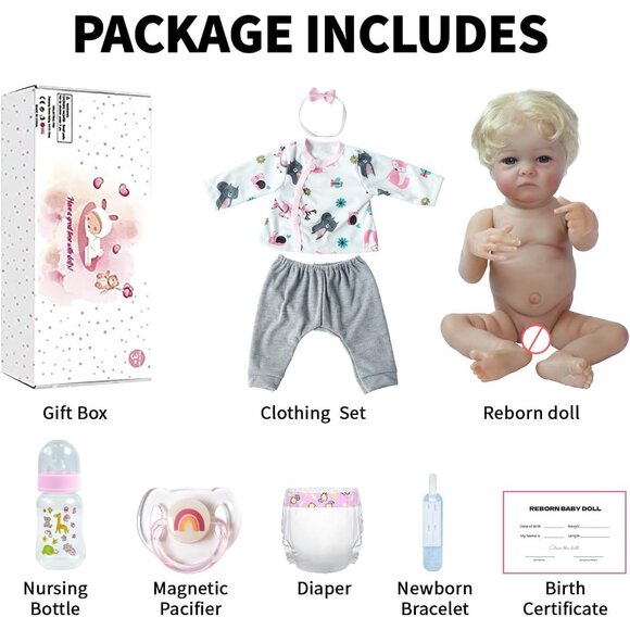 16 Inch Realistic Full Silicone Body Brown Baby Girl Doll Newborn Real Dolls - Picture 6 of 9